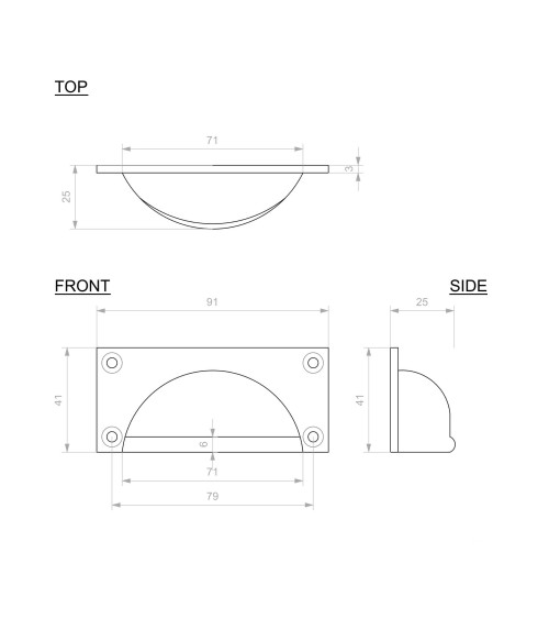 Brass furniture handle COMRETRO - designer handle