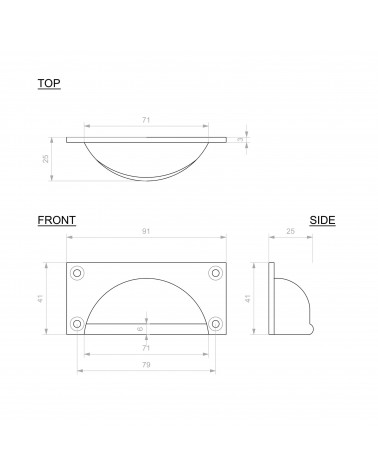 Brass furniture handle COMRETRO - designer handle