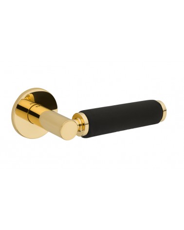 TUPAI 4200/202 round black door handle with leather - designer handle