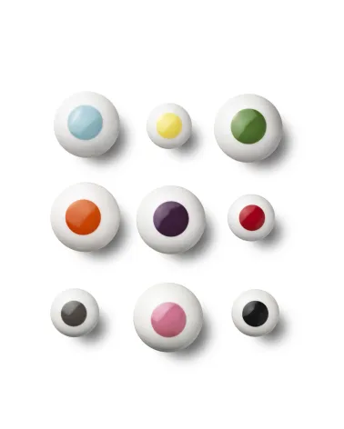 All Anne Black porcelain furniture knobs on white background