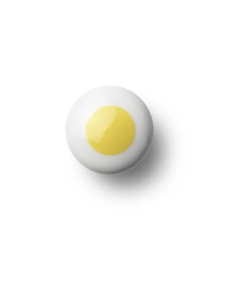 Anne Black Dot furniture knob in yellow - size 30x30mm