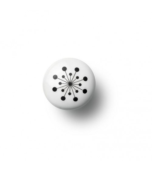 Anne Black Flower model furniture knob in black, size 30x30mm