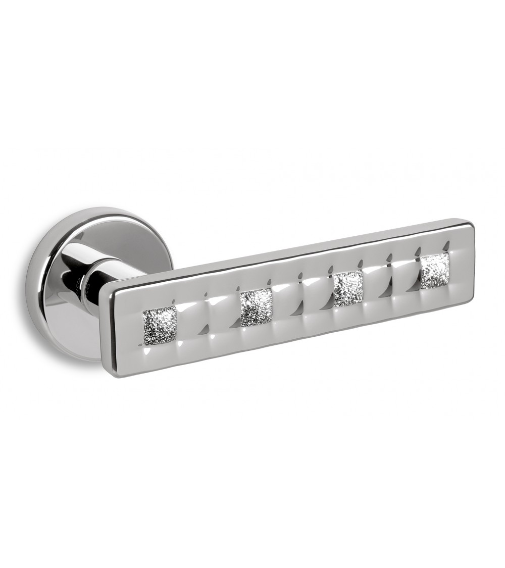 Satin chrome door handle Ento Mabelle designer handle