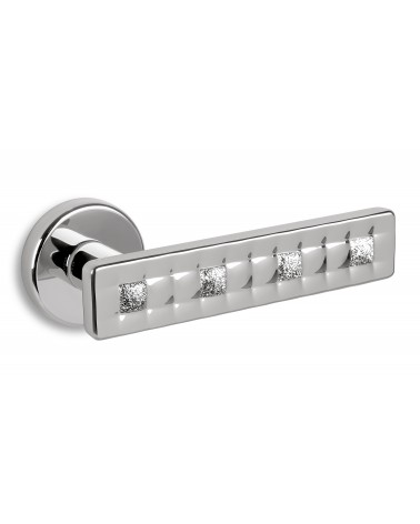 Satin chrome door handle Ento Mabelle designer handle