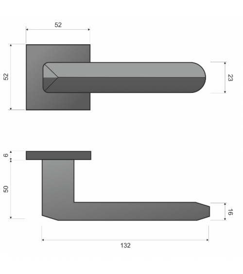 Bohema black door handle - design handle