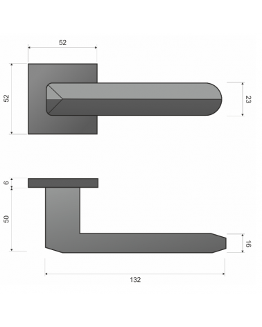 Black door handles Bohema - designer handle
