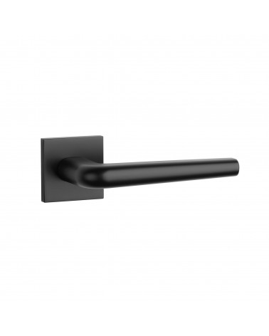 Polished chrome door handle on square plate FUNKIA - designer handle