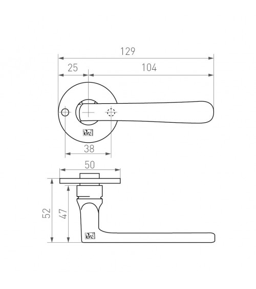 Designer bronze door handle PHL/50F - designer handle