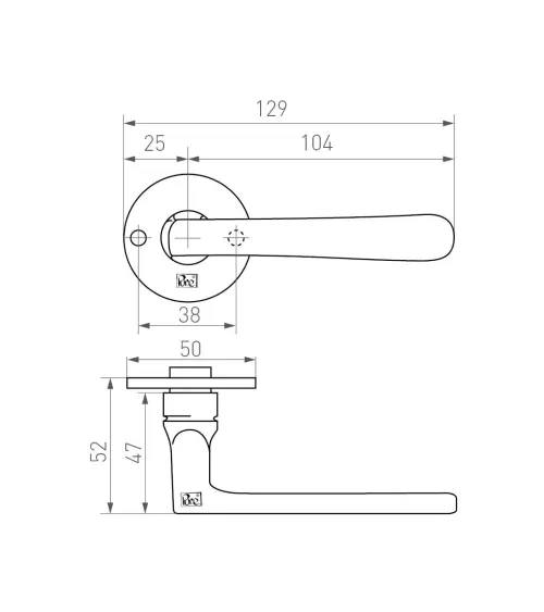 Designer bronze door handle PHL/50F - designer handle