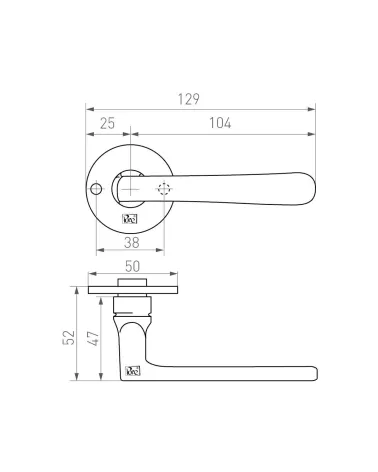 Designer bronze door handle PHL/50F - designer handle