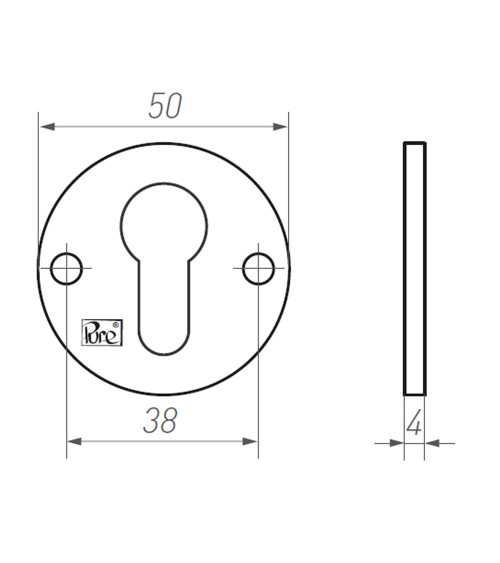 R PURE door rose key PZ-50F - designer handle