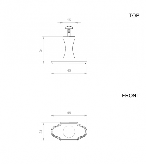 Furniture knob handle BT258BIS - designer handle