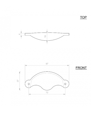 Shell furniture handle P47 - designer handle