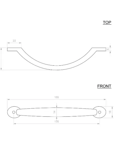 copy of Furniture handle CIP600 In brass - designer handle