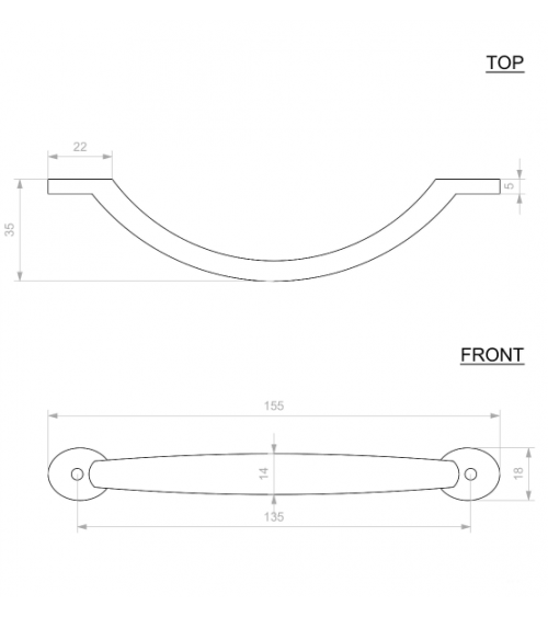 P13 shell furniture handle - designer handle