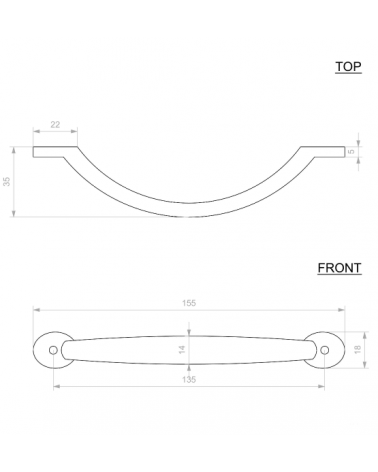 P13 shell furniture handle - designer handle
