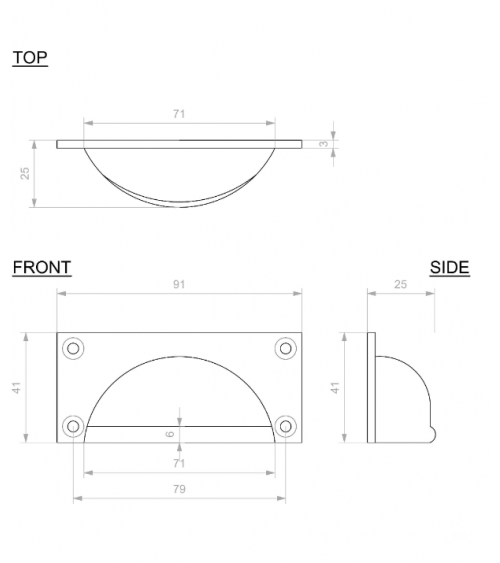 Retro shell furniture handle - designer handle