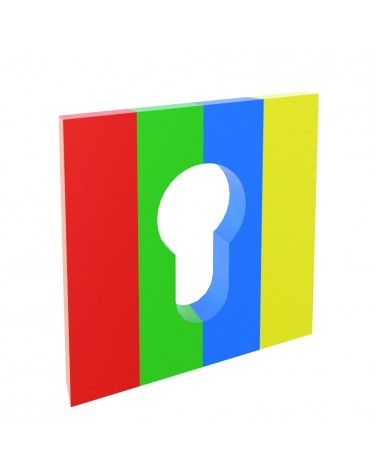 Line square cylinder key escutcheon to paint - designer handle