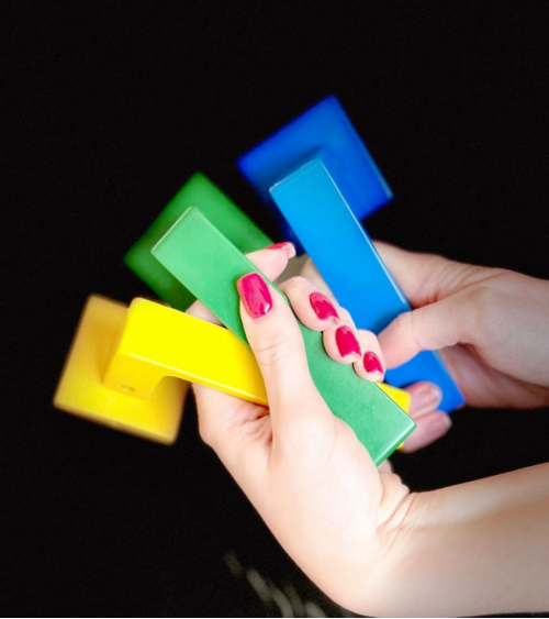 Line Square paintable door handle - designer handle
