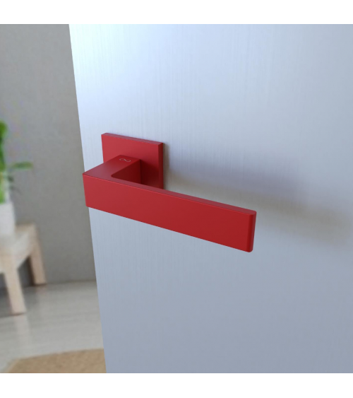 Line Square paintable door handle - designer handle