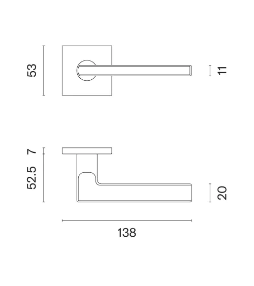 Brushed nickel SIRA door handle designer handle