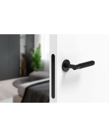 Black Time Slim door handle design handle fitted on a door