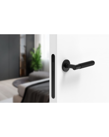 Black Time Slim door handle design handle fitted on a door