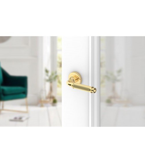 Polished gold ARIA Slim door handle design handle