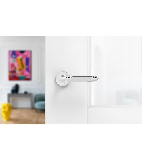 Polished chrome ARIA Slim door handle design handle