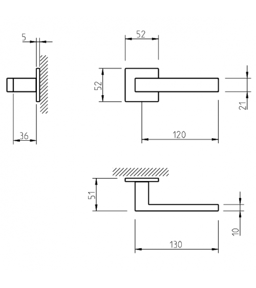 TUPAI 2275 white door handle designer handle