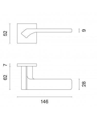 BERGERIA door handle with dimensions