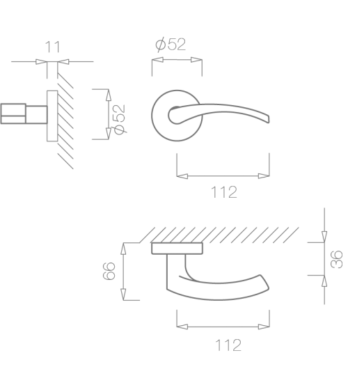 Zamak door handle TUPAI 1927 designer ironmongery