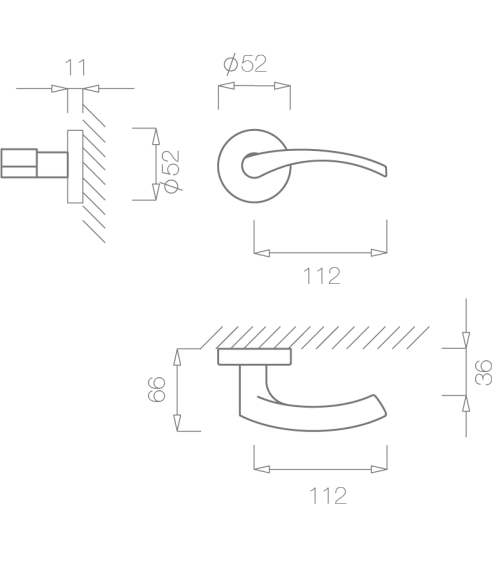 TUPAI 1927 brushed nickel door handle design ironmongery