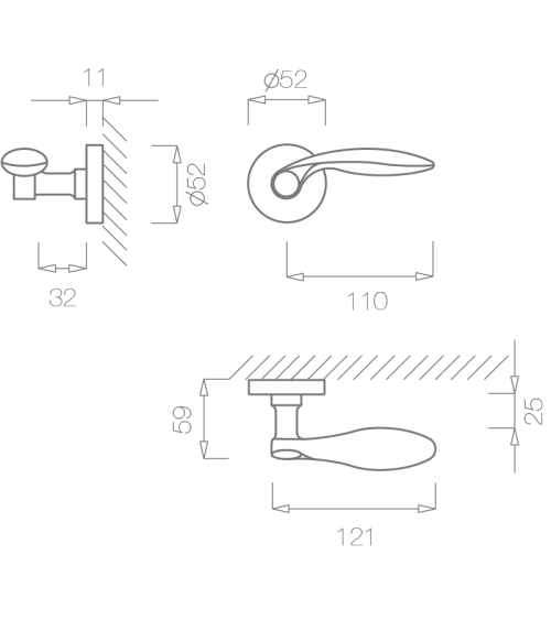 TUPAI 1938 bronze door handle design handle
