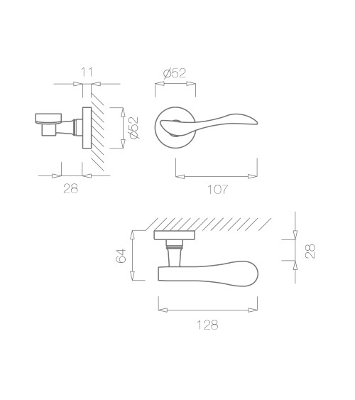 Gold TUPAI 940 door handle design hardware