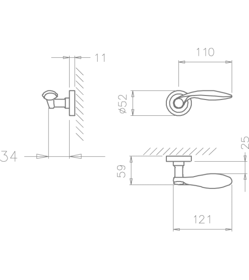 TUPAI 1917 black door handle design handle
