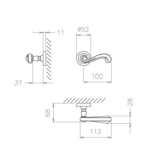 TUPAI 738 gold door handle design handle
