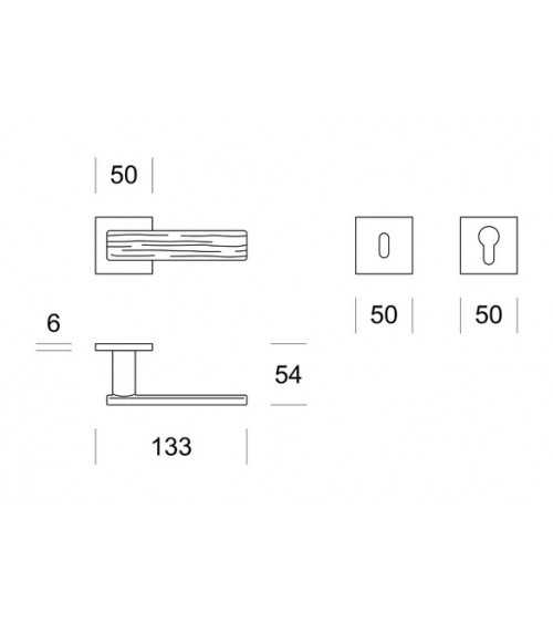 Satin chrome door handle Ento Wood designer ironmongery
