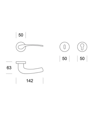 Ento Flap door handle with dimensions