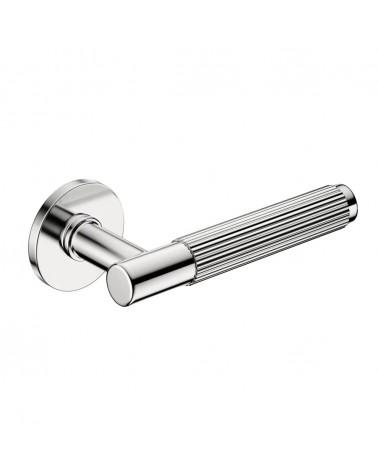 Time Linear Slim polished chrome door handles design hardware angled view