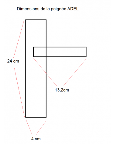 Black door handle on long plate - Adel model - design handle