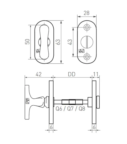 copy of CDF door rose key PZ-PBTC 1 - design handle