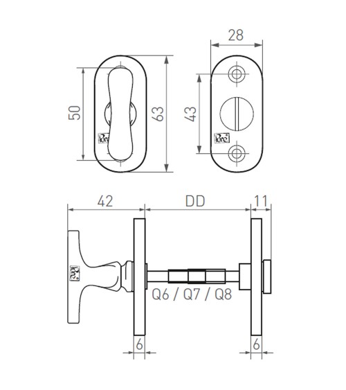 copy of CDF door rose key PZ-PBTC 1 - design handle