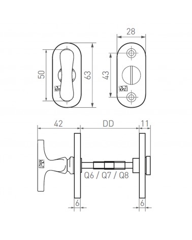 CDF door rose WC-PBTC 1 - design handle