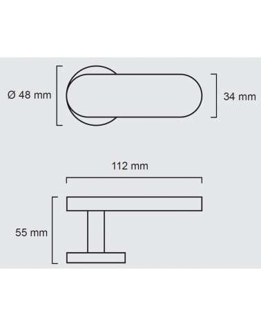 White porcelain crosspiece door handle Merigous - designer handle