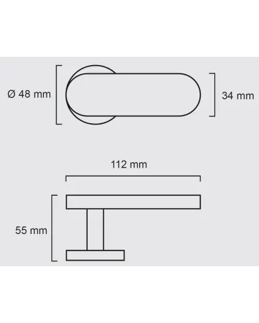 White porcelain crosspiece door handle Merigous - designer handle