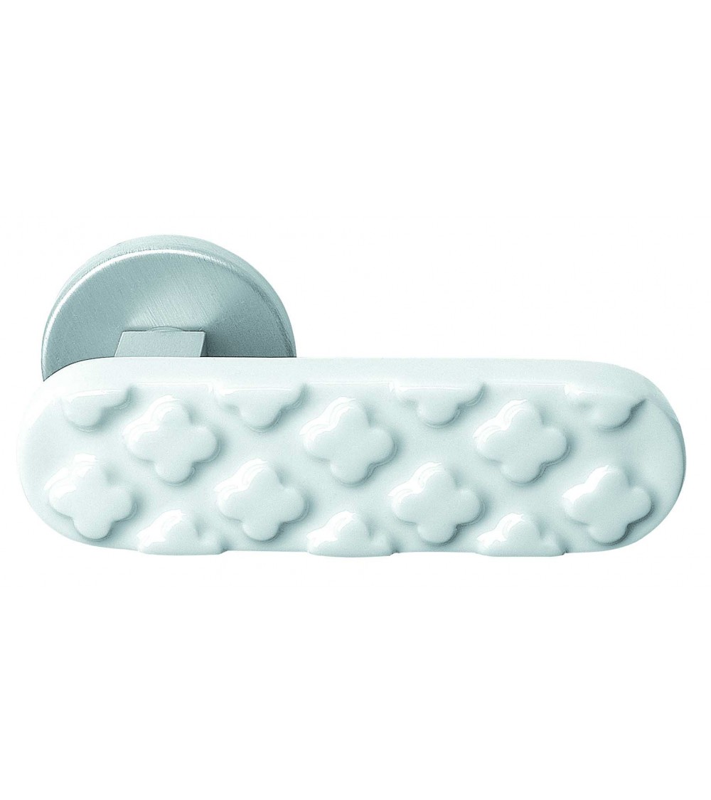 White porcelain crosspiece door handle Merigous - designer handle