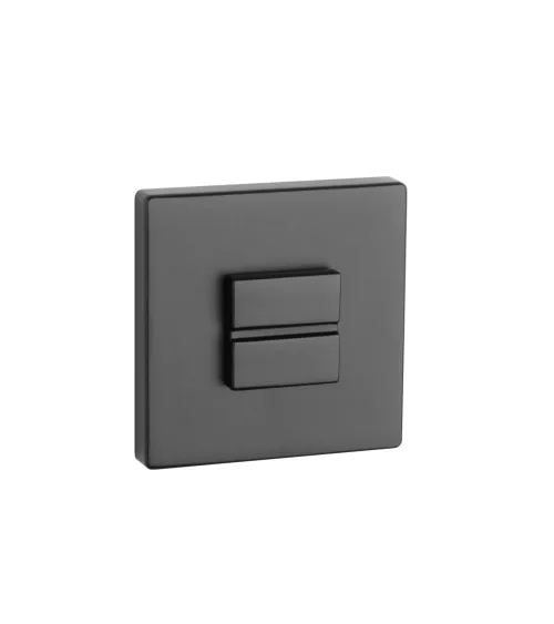 Square escutcheon set with WC or bathroom privacy turn in black finish