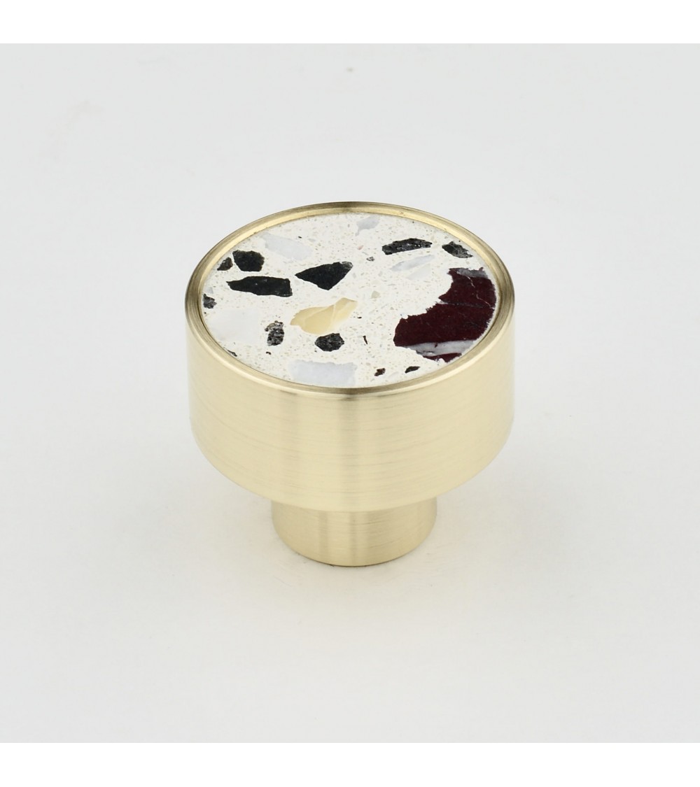 Brass and terrazzo furniture knob designer handle