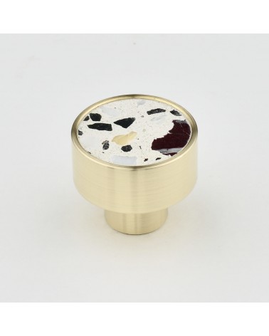 Brass and terrazzo furniture knob designer handle